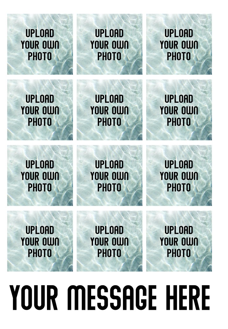Customisable Photo Upload Card -  12 photos + Text