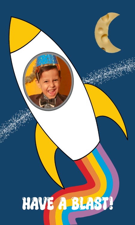 Moon + Rocket