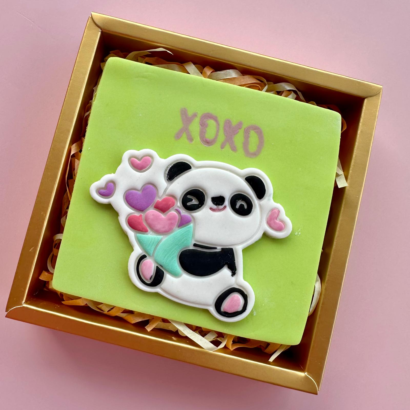 XOXO Panda cookie (from A Dollop of Dazzle)