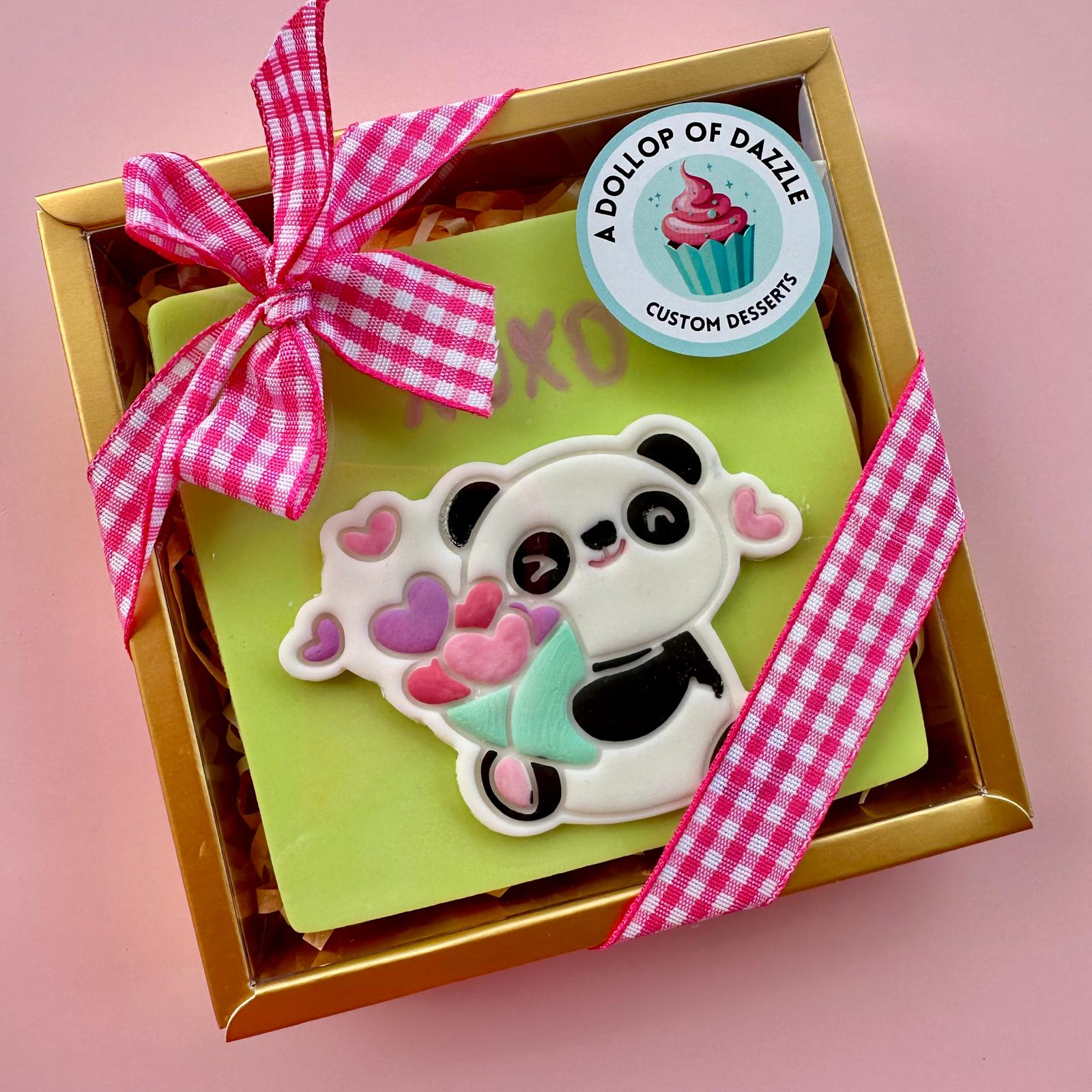 XOXO Panda cookie (from A Dollop of Dazzle)