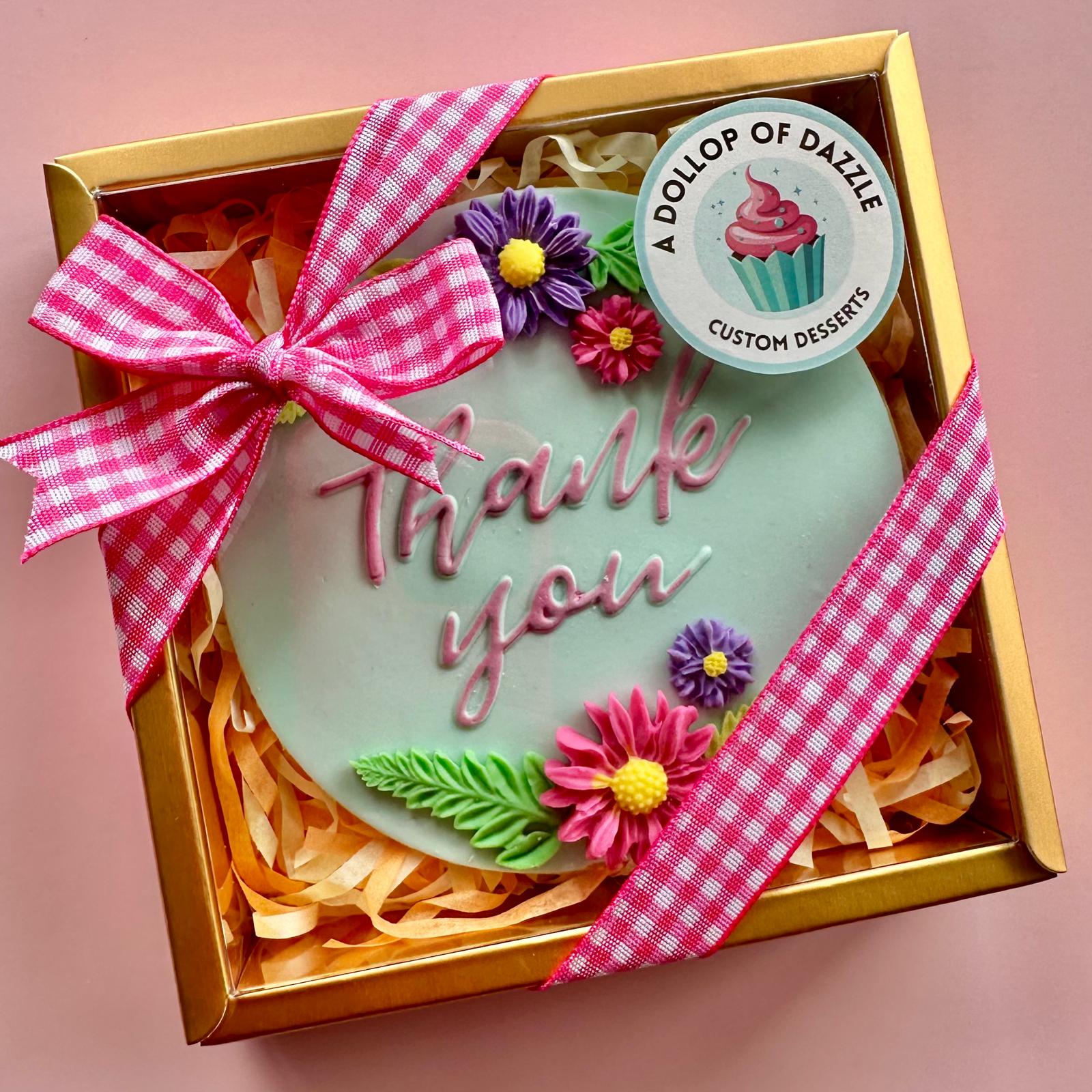 Floral “Thank You” Cookie (from A Dollop of Dazzle)